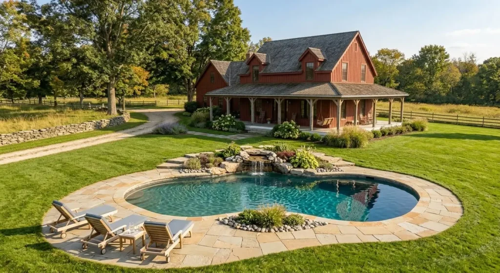 AI pool design before and after — backyard visualization AI pool design before and after — backyard visualization