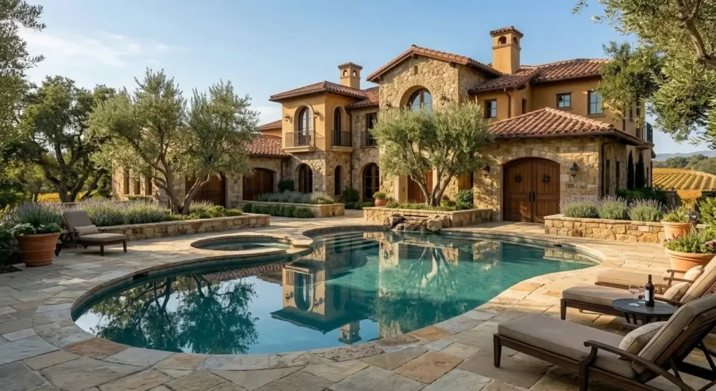 AI pool design — tuscan style backyard AI pool design — tuscan style backyard